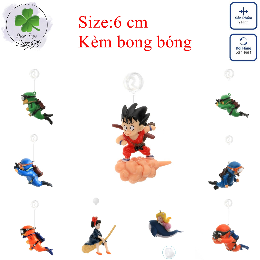 Trang trí hồ cá mô hình thợ lặn kèm bong bóng nổi phụ kiện tiểu cảnh trang trí  terarium, hồ cá,hồ bán cạn,hồ thuỷ sinh