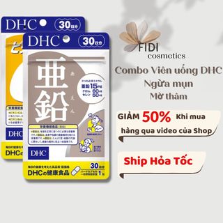 Combo Viên Uống DHC Tóc Chắc Khoẻ Giảm Gãy Rụng 30 Ngày (Kẽm 30v & Biotin 30v) - Fidi Beauty