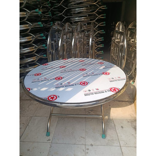 Bàn tròn inox 304 rộng 1m2 ngồi 10-12 người chống rỉ sét cao 75cm dày nặng chắc chắn cứng cáp, miễn phí giao hàng