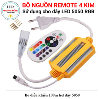 Bộ Nguồn Romote 4 kim Dây LED 5050 RGB đổi 7 màu