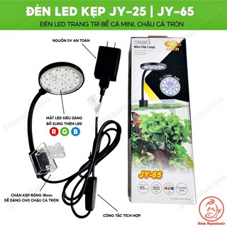 Đèn LED Kẹp COCO Mini JY-25 | JY-65 || Led Kẹp Dùng Cho Bể Cá Mini Chậu Cá Tròn Chậu Để Bàn