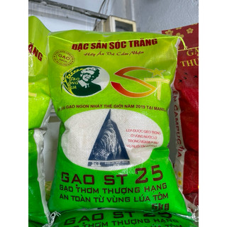 Gạo st 25 đặc sản sóc trăng - gạo thơm thượng hạng bịch 5kg,10 kg chuẩn gạo date luôn mới