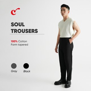 Quần Nam Cạp Cao Chuẩn Form Tapered ( Soul Trousers ) - Quần Tây Nam Cocozzi 100% Chất Cotton Cao Cấp, Co Giãn Tốt