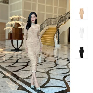 Đầm Nữ Dài Body Ruff Strapless, Chất Vải thun Poly lạnh 4 chiều Thoải Mái, WDD027, SOMEHOW