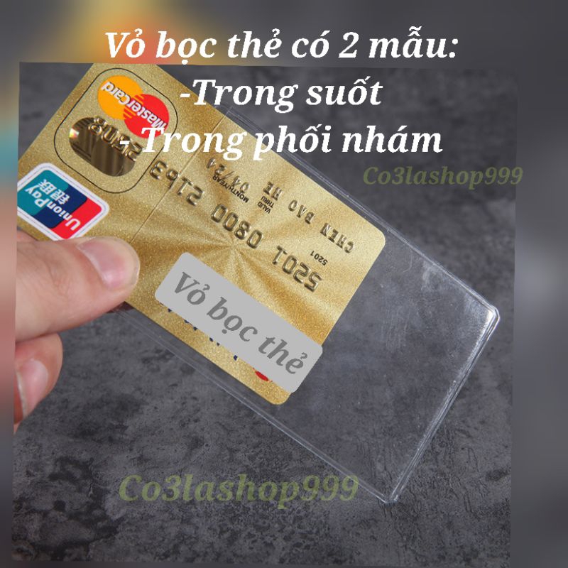 20 cái vỏ bọc đựng thẻ ATM, thẻ siêu thị, căn cước công dân, nhựa pvc