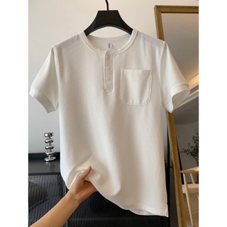 Áo Phông Nam vải Cotton tổ ong,áo cộc nam cổ tàu có túi ngực
