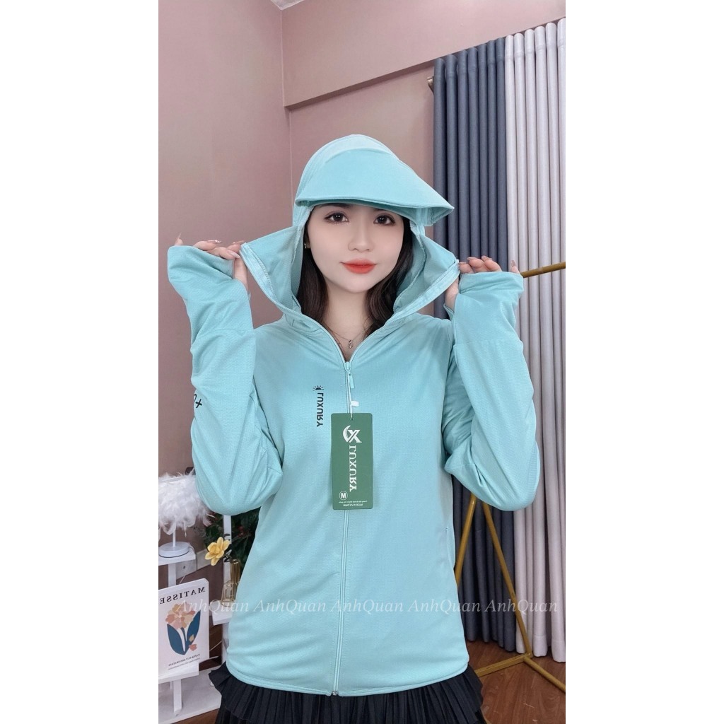 [38-80kg] Áo chống nắng nữ 2 lớp vải kim cương thoáng mát hàng loại 1 thiết kế che trán,vành mũ chống nắng,co giãn 4c | BigBuy360 - bigbuy360.vn