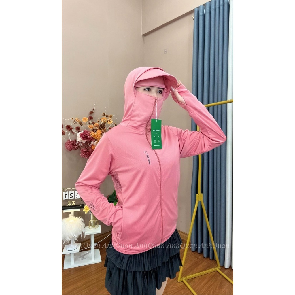 [38-80kg] Áo chống nắng nữ 2 lớp vải kim cương thoáng mát hàng loại 1 thiết kế che trán,vành mũ chống nắng,co giãn 4c | BigBuy360 - bigbuy360.vn
