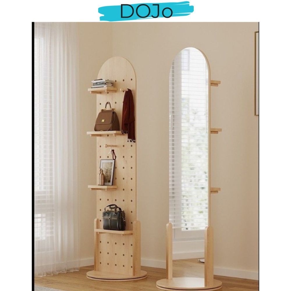 Gương toàn thân xoay 360 độ kết hợp bảng lỗ pegboard treo đồ tiện ích thương hiệu DOJO - AP312