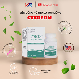 Viên Uống Hỗ Trợ Da Tóc Móng CYSDERM, Giúp Ngưng Rụng Tóc, Kích Thích Mọc Tóc - Nhập Khẩu Chính Hãng Mỹ - Hộp 60 Viên