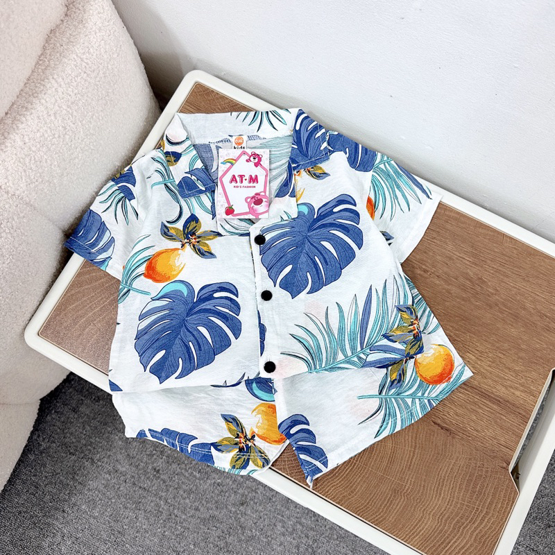 Bộ đũi hoa lá đi biển 4 màu cực mát cho bé trai