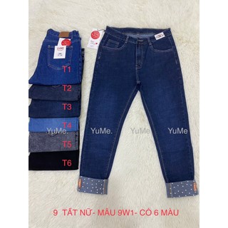 HOTTREND-JEAN NỮ 9 TẤT CAO CẤP- Mẫu. 9W1 ĐÍNH HẠT-Bảng Lai Lớn, có size 26-44. Đặt biệt không ra màu và phai màu,