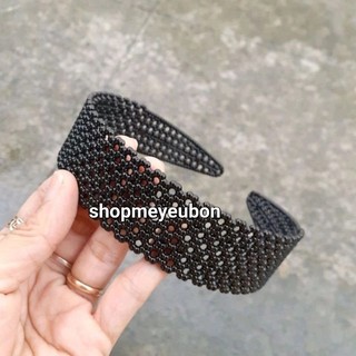 Bờm cài tóc lưới đen bóng (bản 2cm/3cm/4.2cm)