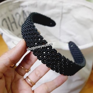 Bờm cài tóc lưới đen bóng (bản 2cm/3cm/4.2cm)