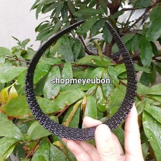 Bờm cài tóc lưới đen bóng (bản 2cm/3cm/4.2cm)