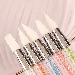 Cọ silicon nail 2 đầu đa năng nặn hoa miết sticker ( set 5 cây )