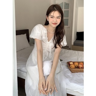 Váy maxi voan nhúm ngực 2 lớp Hàn Quốc, dáng nhẹ nhàng đi biển xinh, hàng shop