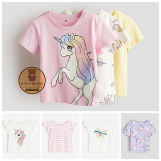 Áo thun cộc tay cho bé gái h&m sz 18m-6y