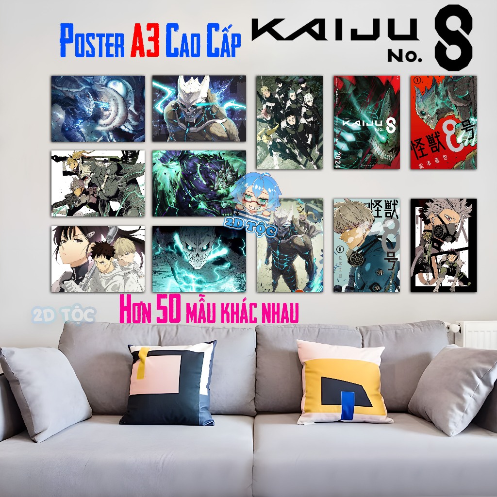 TRANH POSTER A3 A4 Anime Manga Kaiju No 8 Monster #8 CHẤT LIỆU GIẤY CAO CẤP - 2D Tộc Shop