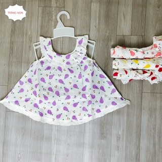 Đầm bé gái, vải kate xốp họa tiết xinh xắn. Đầm váy trẻ em (5-10kg)