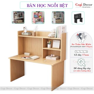 Bàn Học Ngồi Bệt Gỗ MDF Dày 17mm Tích Hợp Kệ Sách Có Thể Làm Bàn Học Trên Giường BLV-11