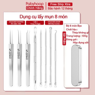  Bộ dụng cụ nặn mụn lấy mụn đầu đen mụn bọc trứng cá. Chất liệu thép không gỉ chuyên dụng tiện lợi bộ 8 món và 5 món 