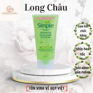 Sữa rửa mặt Simple lành tính sạch thoáng - cho da nhạy cảm 150ml   _ long châu