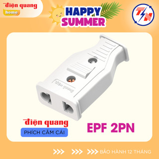 Set 5 phích cắm cái điện quang đq epf 2pn - 6a - màu trắng