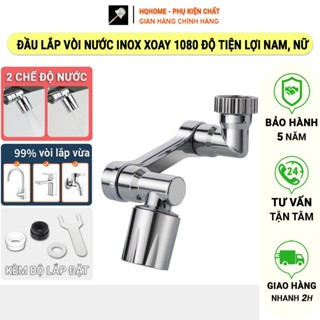 Đầu Vòi Nước Inox - Kèm Đầu Nối Xoay 1080 độ - Lắp Bồn Rửa Mặt 2 Chế Độ Thông Minh Đánh Răng, Gội Đầu Tiện Lợi Nam, Nữ
