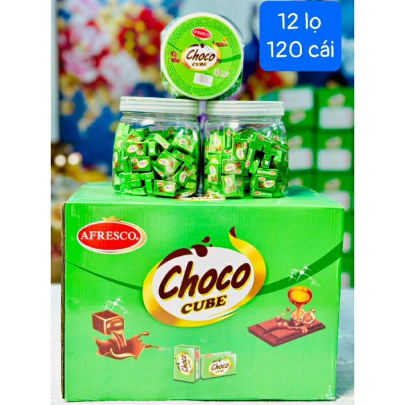 1 LỌ 120 VIÊN KẸO CHOCO CUBE ĐÀI LOAN