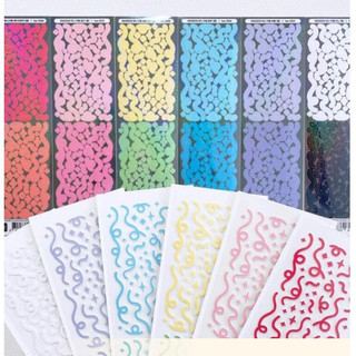Các mẫu hình dán sticker ruy băng mảnh lấp lánh decor toploader