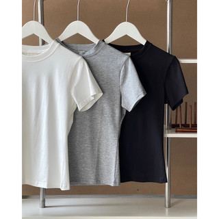 ISCHII - Áo phông trơn cotton thun Clio basic tee