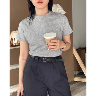 ISCHII - Áo phông trơn cotton thun Clio basic tee