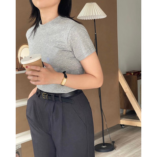 ISCHII - Áo phông trơn cotton thun Clio basic tee