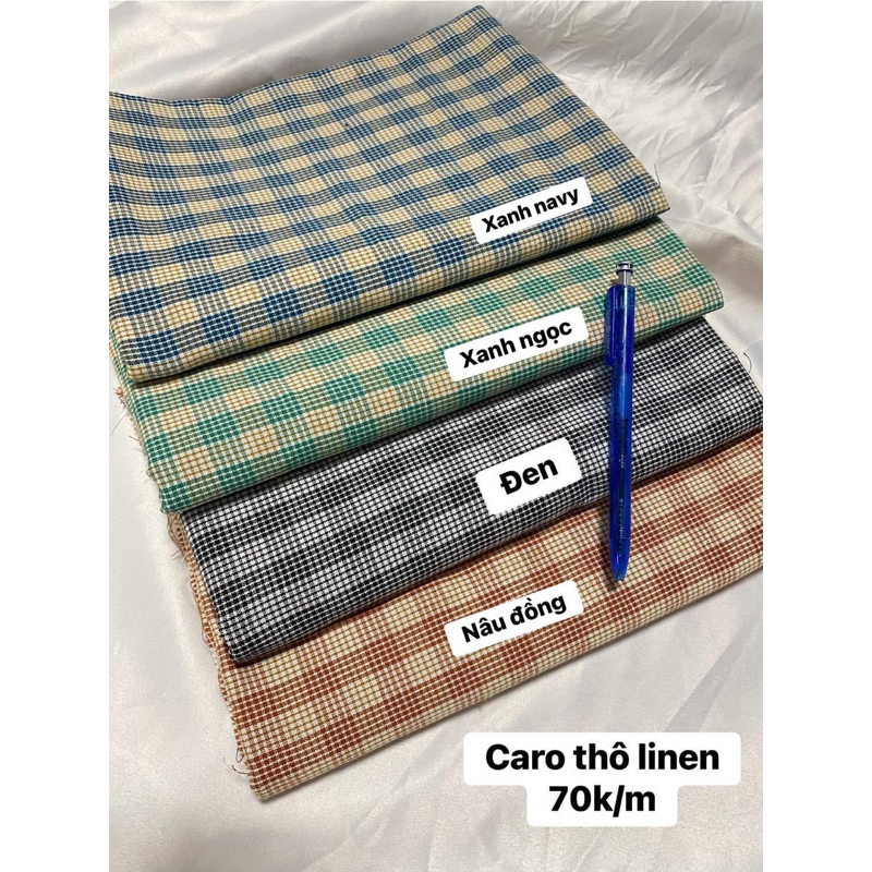 vải thô caro cotton