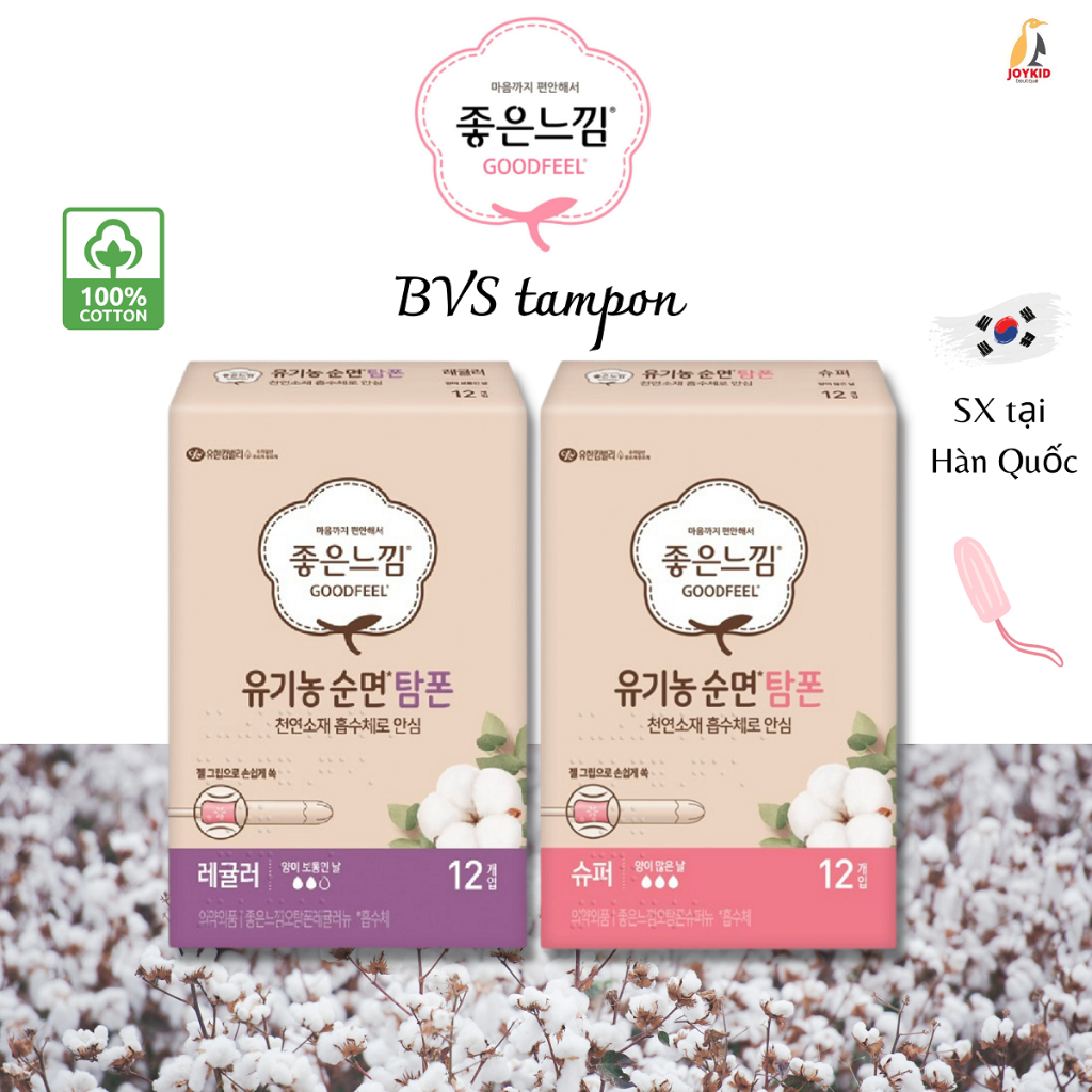 Băng vệ sinh tampon Goodfeel White Hàn Quốc cotton siêu thấm hút Regular