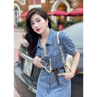 VÁY JEAN MÀI TAY BỒNG DÁNG A