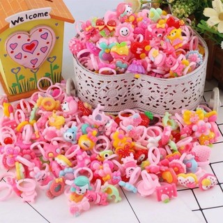 （5 chiếc nhẫn）Nhẫn Nhựa resin Hình Công Chúa Hoạt Hình Cho Bé Gái