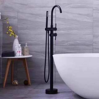 Sen bồn tắm đặt sàn màu đen - chất liệu đồng thau cao cấp nhập khẩu