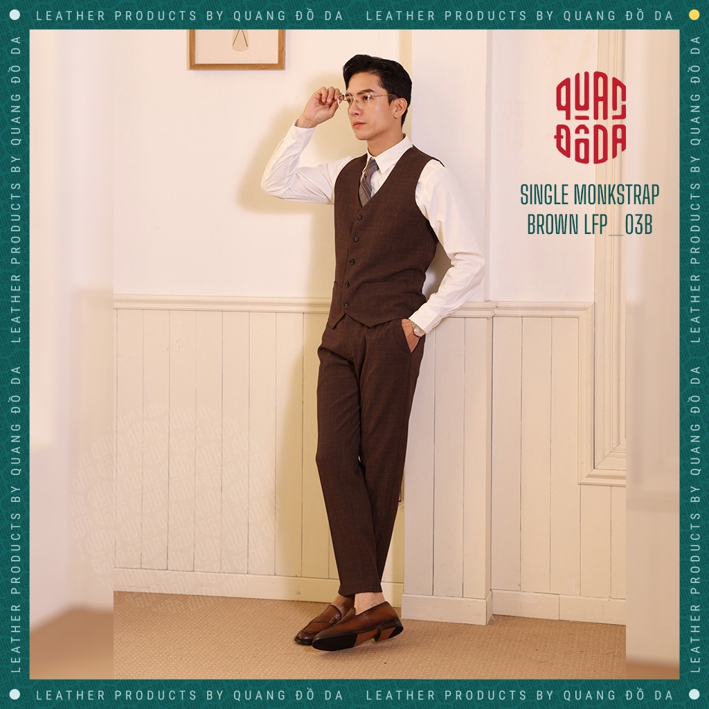 Giày loafer ĐẾ GỖ PHÍP cao cấp, da thật thảo mộc nhuộm patina màu rượu vang LFP_03D, bảo hành 2 năm