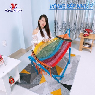  Bộ võng xếp baby mini Hàn Quốc cho em bé Như Ý chịu lực 150kg lưới võng trẻ em gấp gọn màu sắc rất đẹp dễ thương 