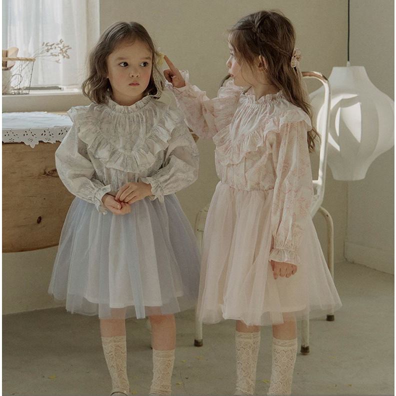 𝐀𝐩𝐫𝐢𝐥 𝐛𝐞́𝐛𝐞́ - Strawberry Váy bé gái vintage, Đầm Búp Bê công chúa thanh lịch cổ bèo Cho Bé Mùa hè