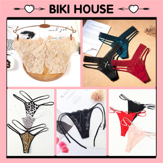 Quần lót lọt khe xẻ đáy sexy gợi cảm tổng hợp quan sịp nữ ren xuyên thấu đính hạt siêu xinh quyến rũ BIKI HOUSE T370