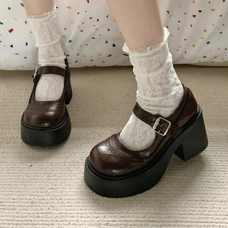 Giày mary jane đế cao chất da mềm êm dễ đi Kichi Shoes mã N01