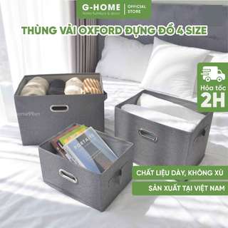Hộp đựng quần áo đa năng Ghome, thùng đựng đồ chơi bằng vải có nắp đậy chắc chắn made in VN TV03