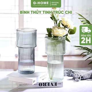 Bình thủy tinh trúc chi cắm hoa Ghome, bình hoa cao cấp trang trí, decor nhà cửa BTT23 M26