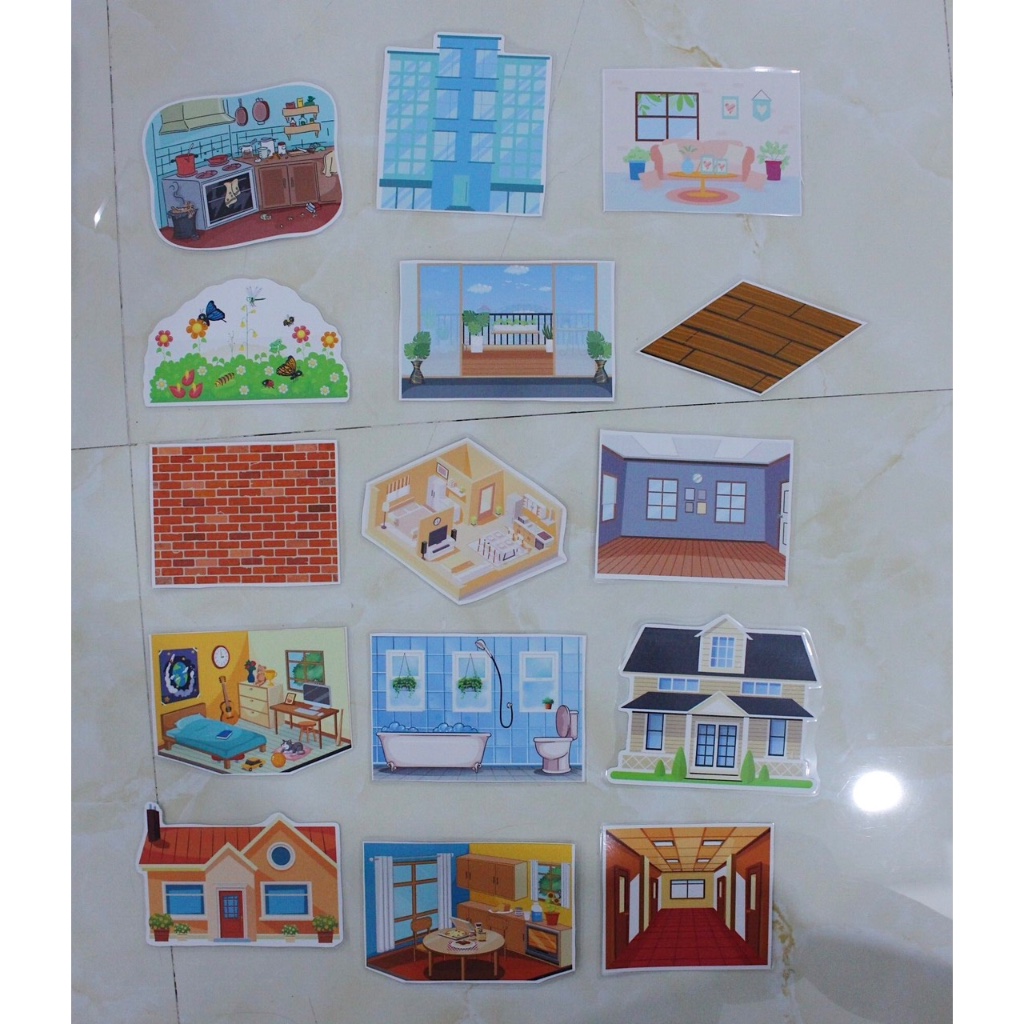 Flastcard chủ đề House (nhà ở) ép plastic