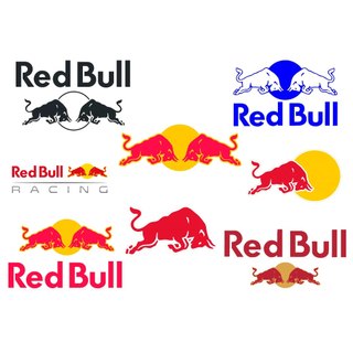Hình dán sticker logo Redbull, hình dán Bò húc Redbull, hình dán laptop, hình dán xe máy