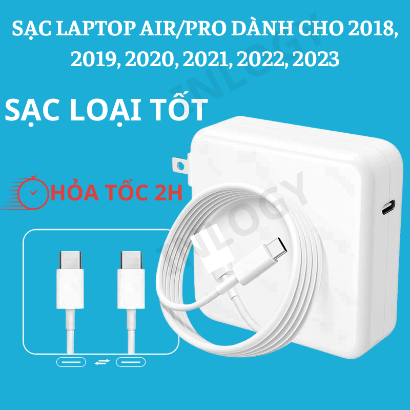 Sạc nhanh laptop type C INLOGY, Củ sạc 30W, 61W,85W thích hợp cho các dòng máy PRO/AIR Bảo hành 12 tháng
