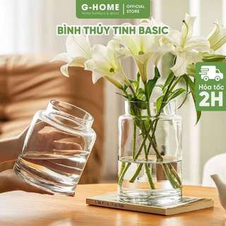 Bình hoa thủy tinh Basic trong suốt GHOME bình cắm hoa trang trí decor phòng khách BTT23 M18